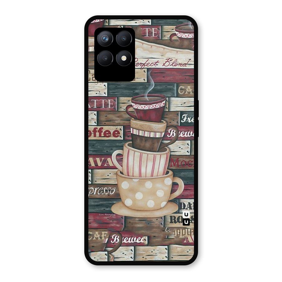 Cute Coffee Cups Metal Back Case for Realme Narzo 50