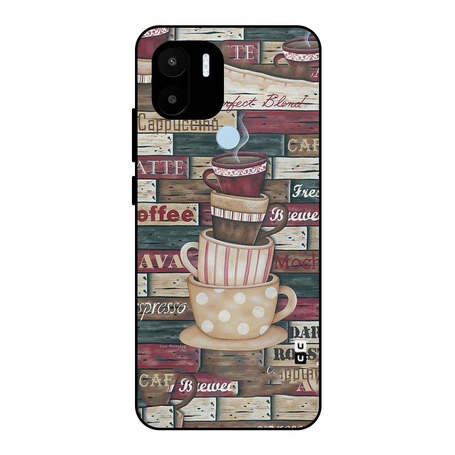 Cute Coffee Cups Metal Back Case for Redmi A2+