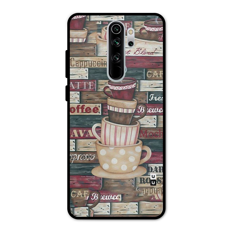 Cute Coffee Cups Metal Back Case for Redmi Note 8 Pro