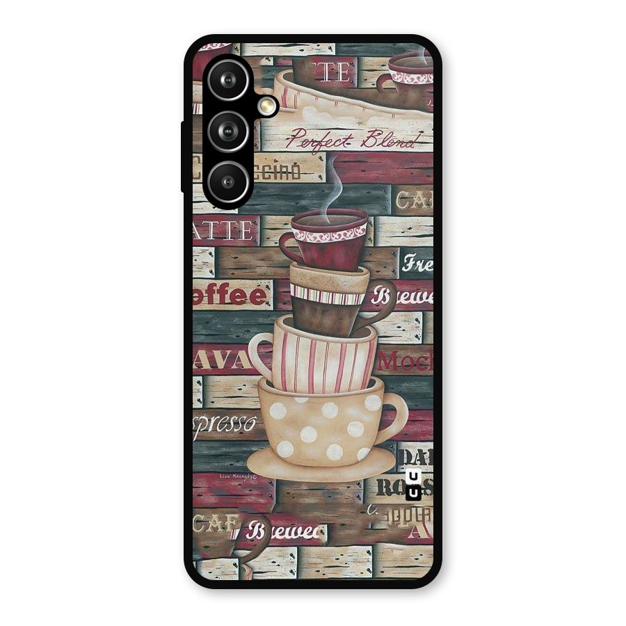 Cute Coffee Cups Metal Back Case for Samsung Galaxy M54