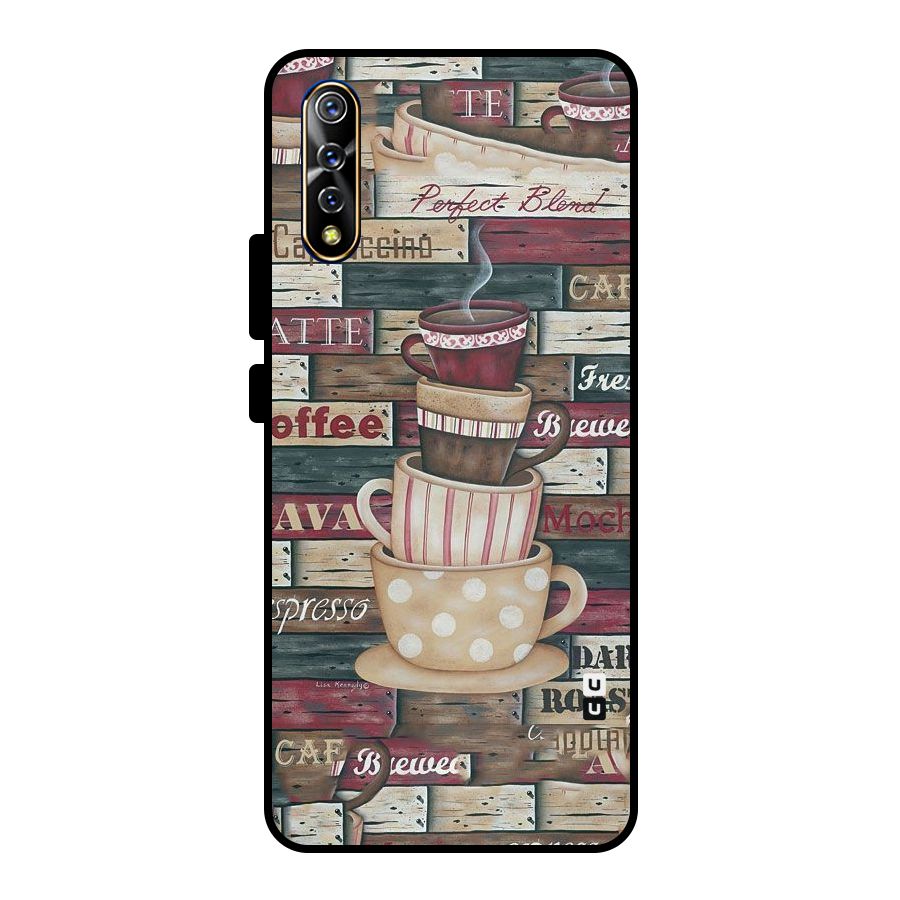 Cute Coffee Cups Metal Back Case for Vivo S1