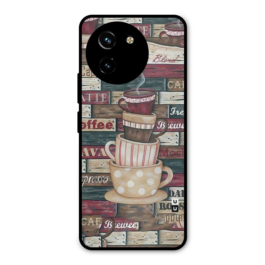 Cute Coffee Cups Metal Back Case for Vivo T3x