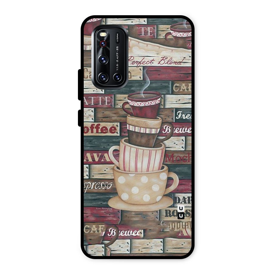 Cute Coffee Cups Metal Back Case for Vivo V19