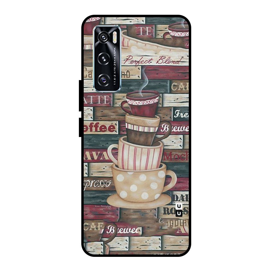 Cute Coffee Cups Metal Back Case for Vivo V20 SE