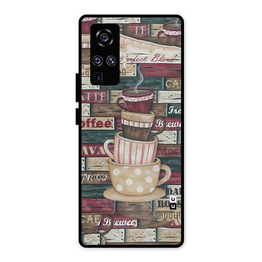 Cute Coffee Cups Metal Back Case for Vivo X50 Pro