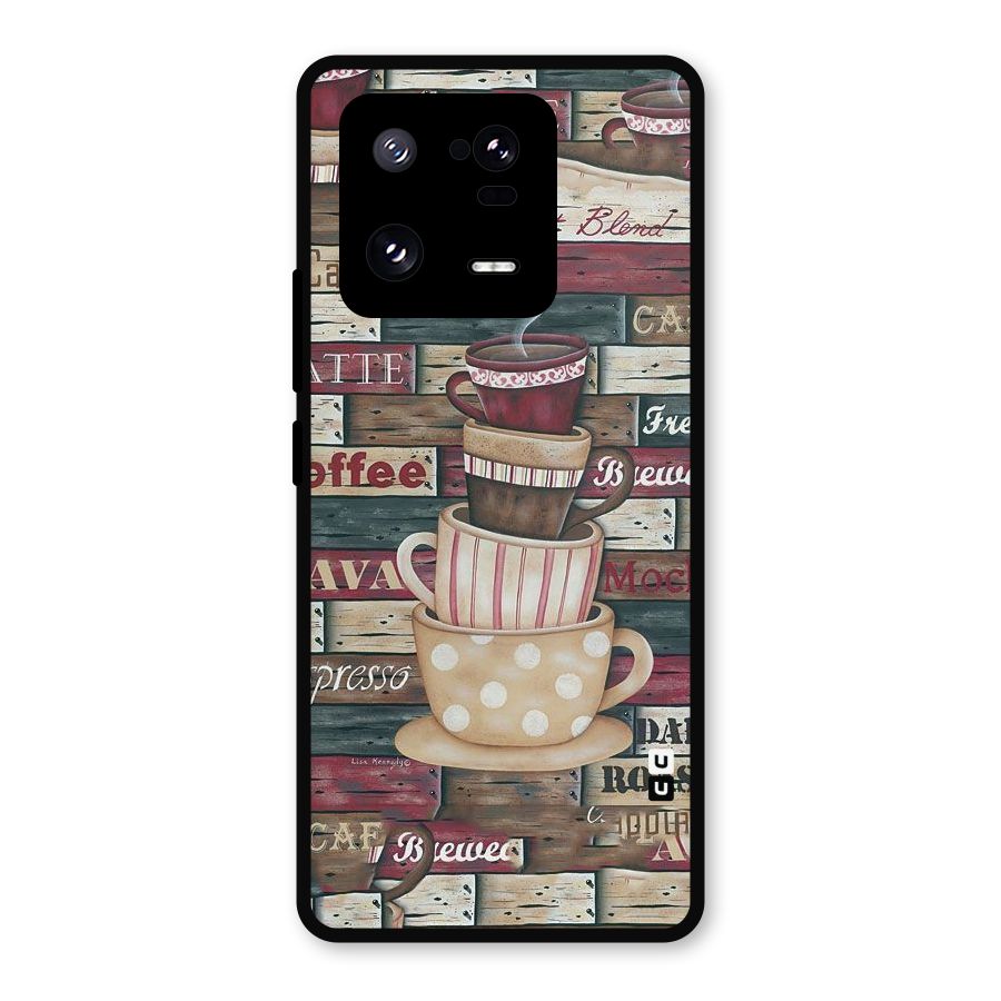 Cute Coffee Cups Metal Back Case for Xiaomi 13 Pro