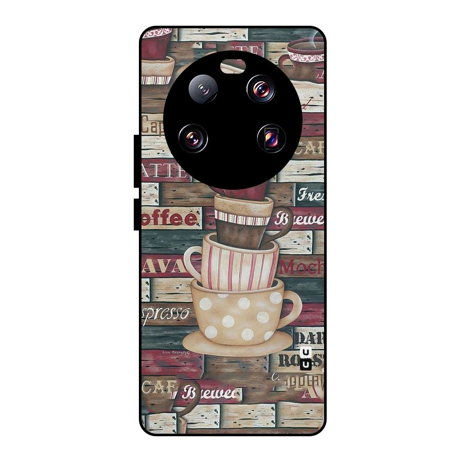 Cute Coffee Cups Metal Back Case for Xiaomi 13 Ultra