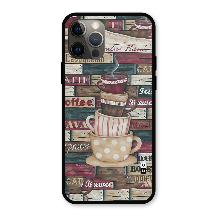 Cute Coffee Cups Metal Back Case for iPhone 12 Pro