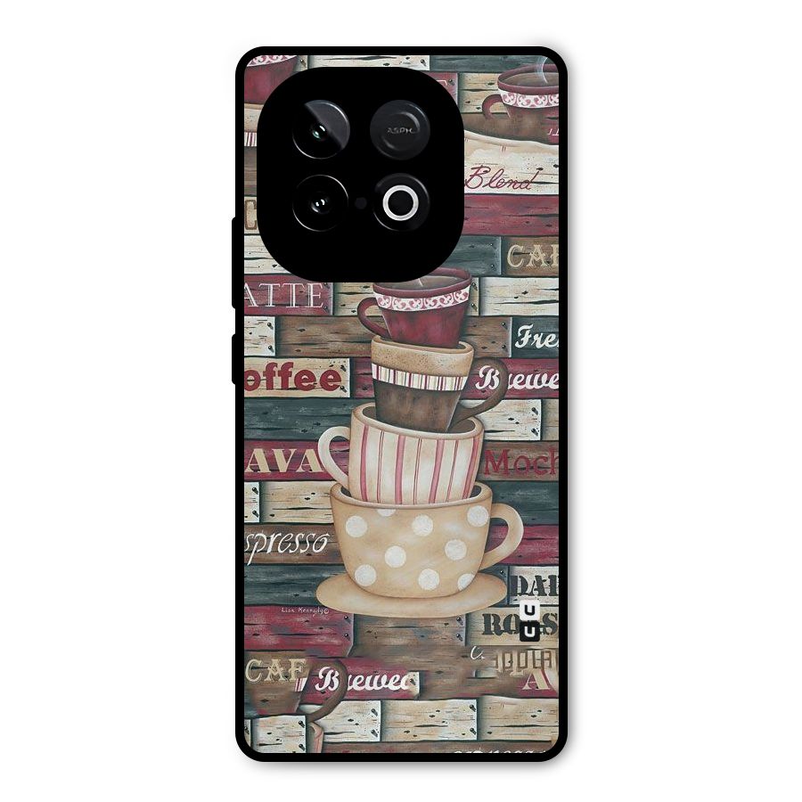 Cute Coffee Cups Metal Back Case for iQOO Neo 10
