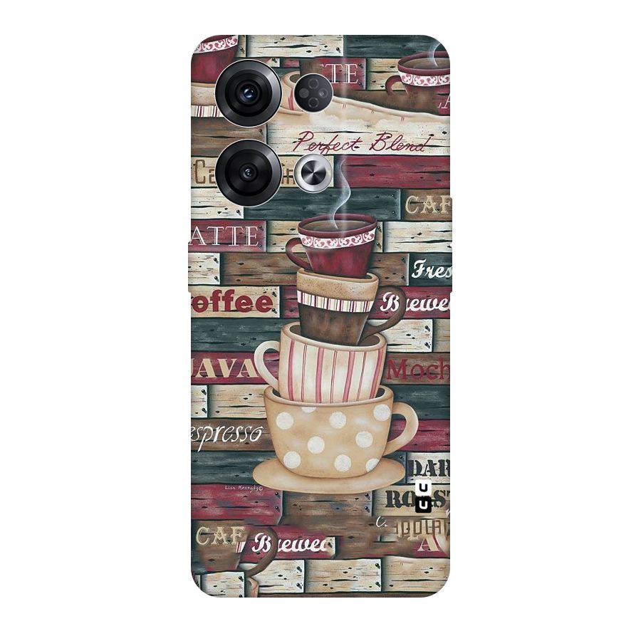 Cute Coffee Cups Original Polycarbonate Back Case for Oppo Reno8 Pro 5G