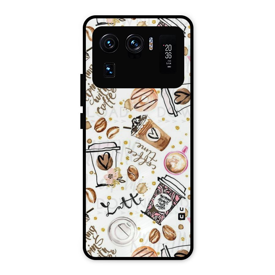 Cute Coffee Pattern Metal Back Case for Mi 11 Ultra