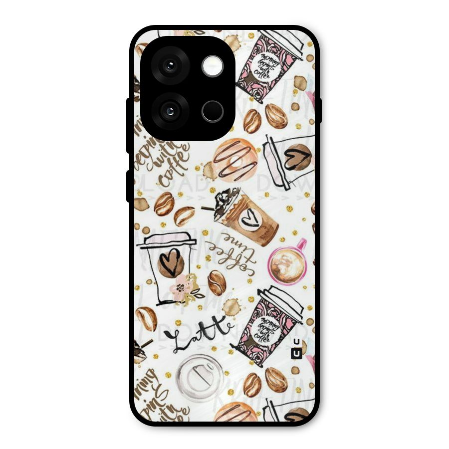 Cute Coffee Pattern Metal Back Case for OnePlus 13s