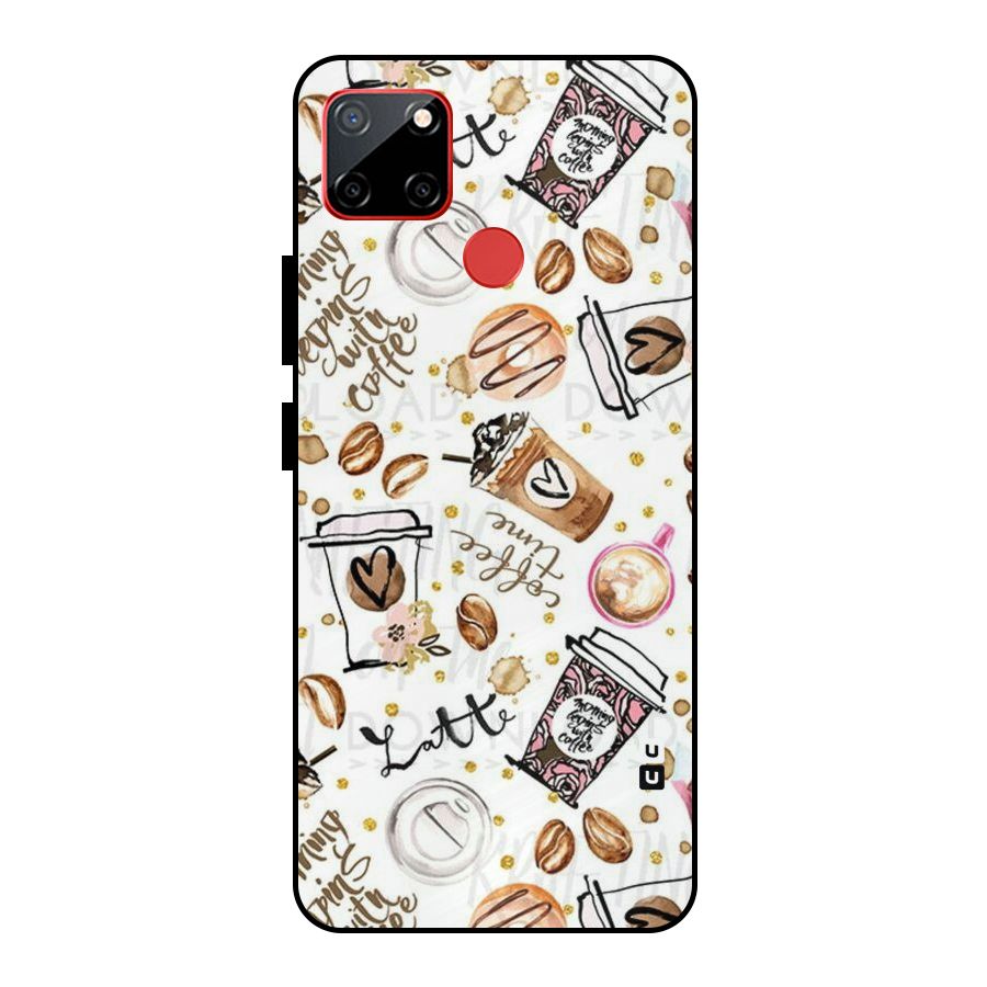 Cute Coffee Pattern Metal Back Case for Realme C12