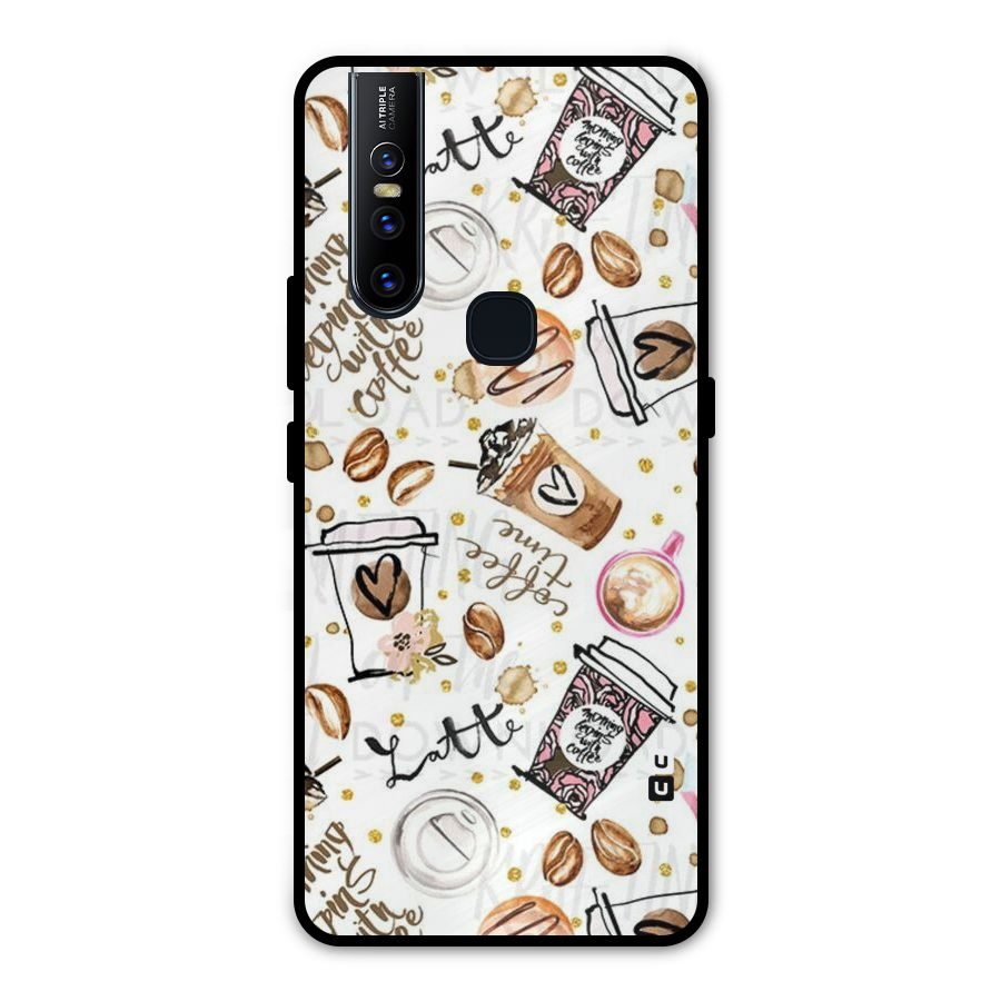 Cute Coffee Pattern Metal Back Case for Vivo V15
