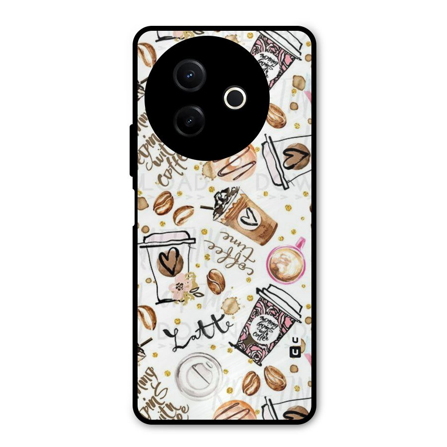 Cute Coffee Pattern Metal Back Case for Vivo Y39