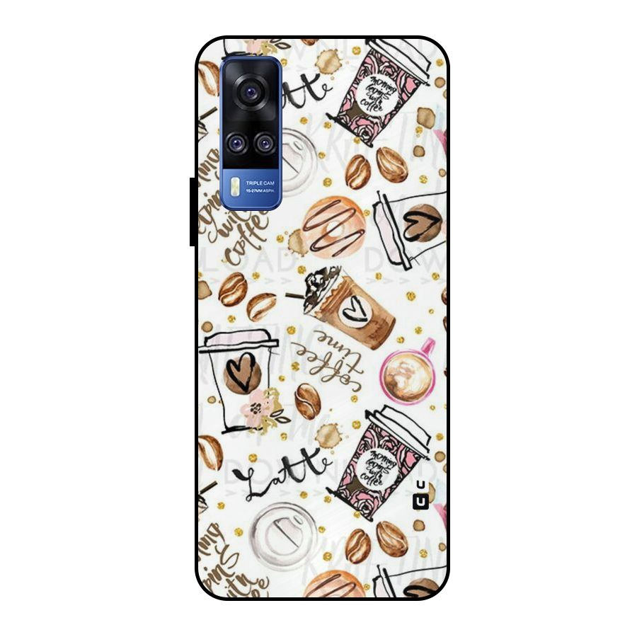Cute Coffee Pattern Metal Back Case for Vivo Y51
