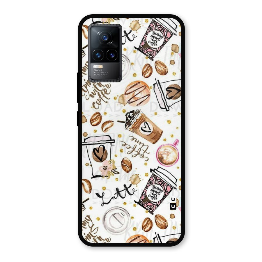 Cute Coffee Pattern Metal Back Case for Vivo Y73