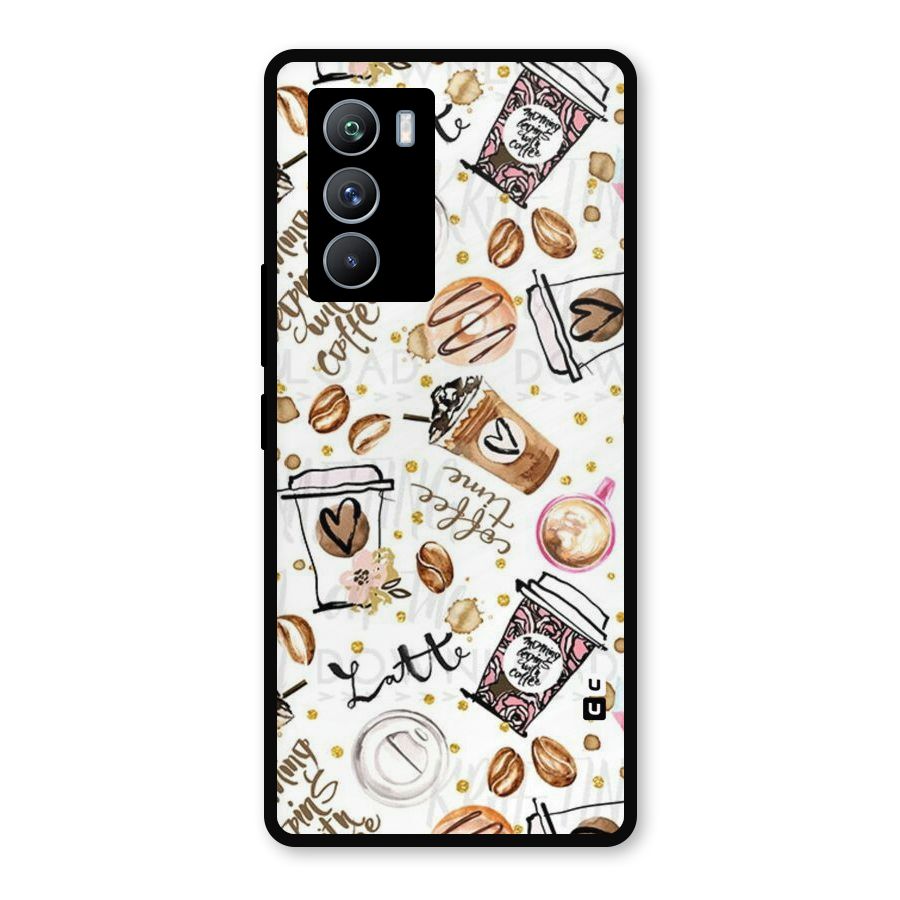 Cute Coffee Pattern Metal Back Case for iQOO 9 SE