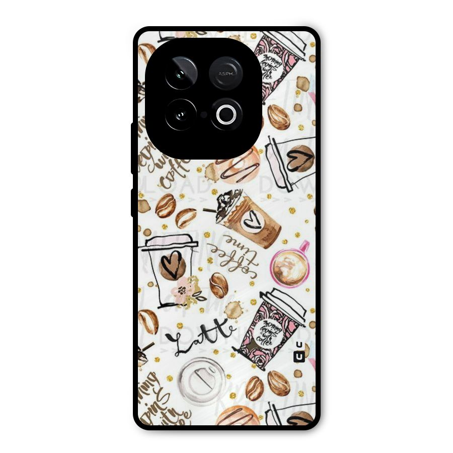 Cute Coffee Pattern Metal Back Case for iQOO Neo 10