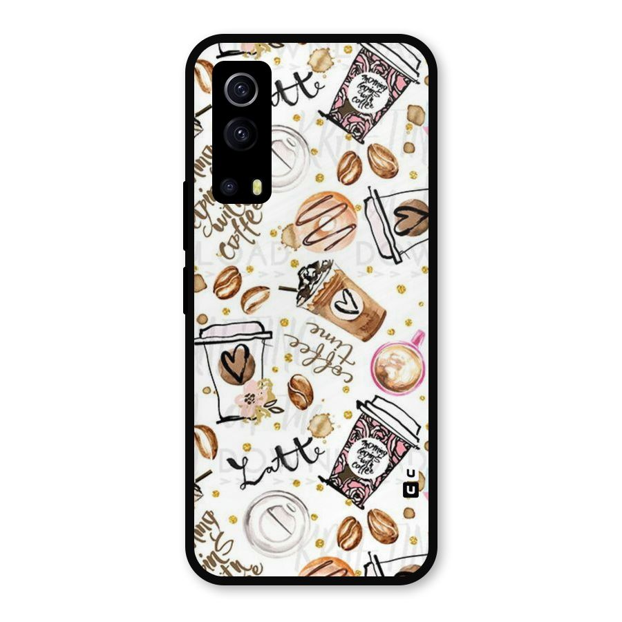 Cute Coffee Pattern Metal Back Case for iQOO Z3