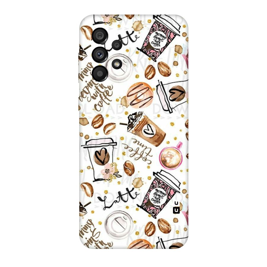 Cute Coffee Pattern Original Polycarbonate Back Case for Galaxy A73 5G