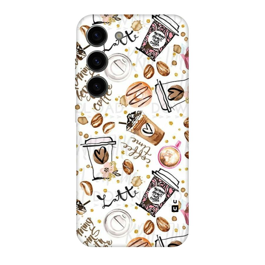 Cute Coffee Pattern Original Polycarbonate Back Case for Galaxy S23