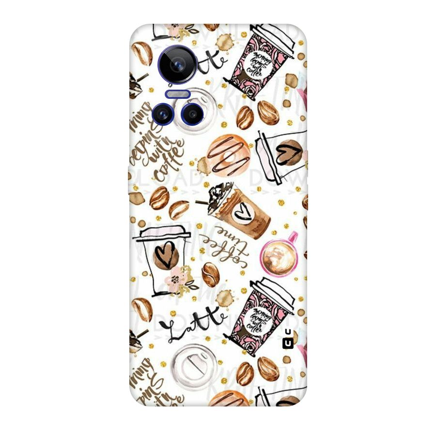 Cute Coffee Pattern Original Polycarbonate Back Case for Realme GT Neo 3