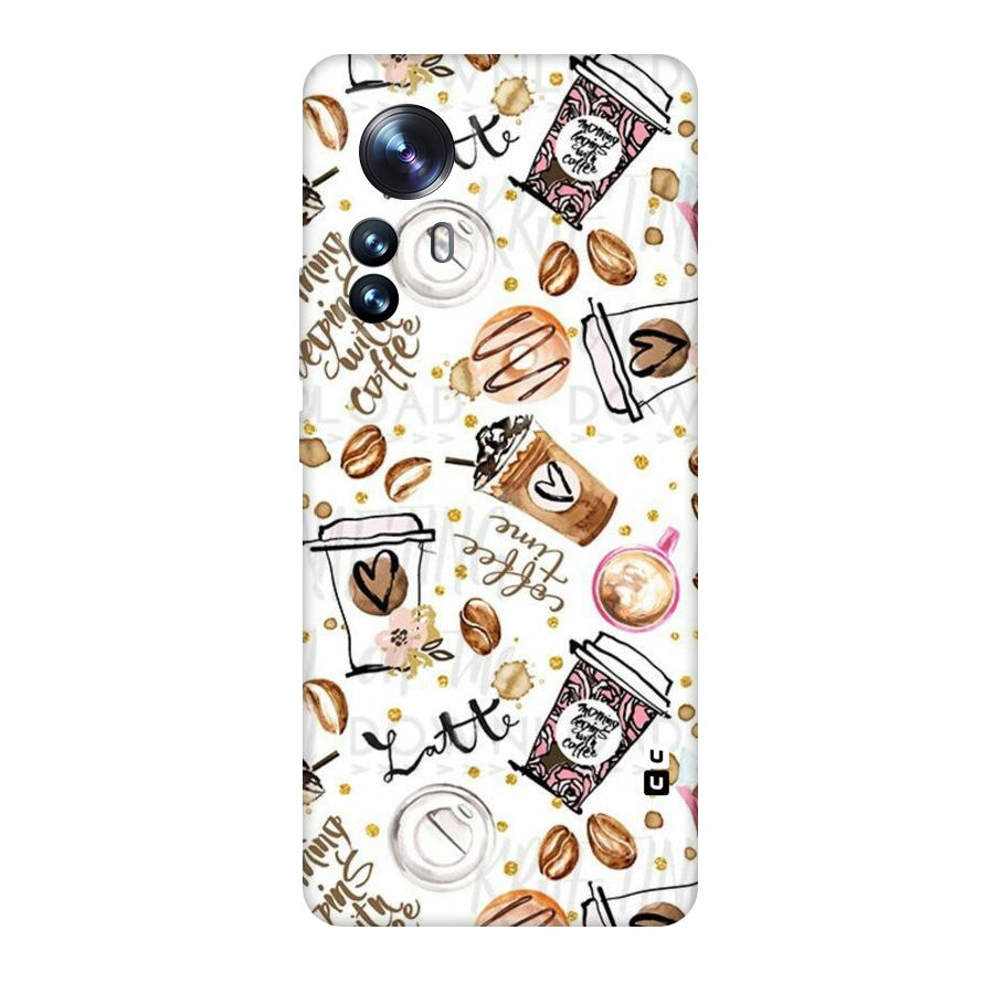 Cute Coffee Pattern Original Polycarbonate Back Case for Xiaomi 12 Pro