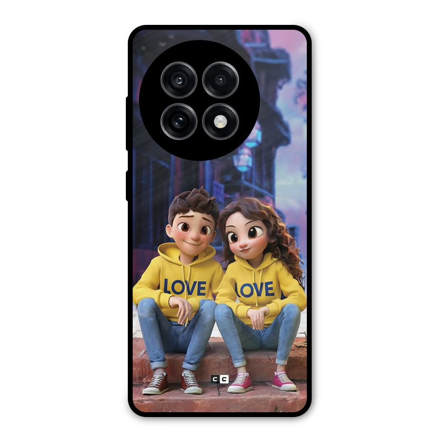 Cute Couple Sitting Metal Back Case for OnePlus 13R
