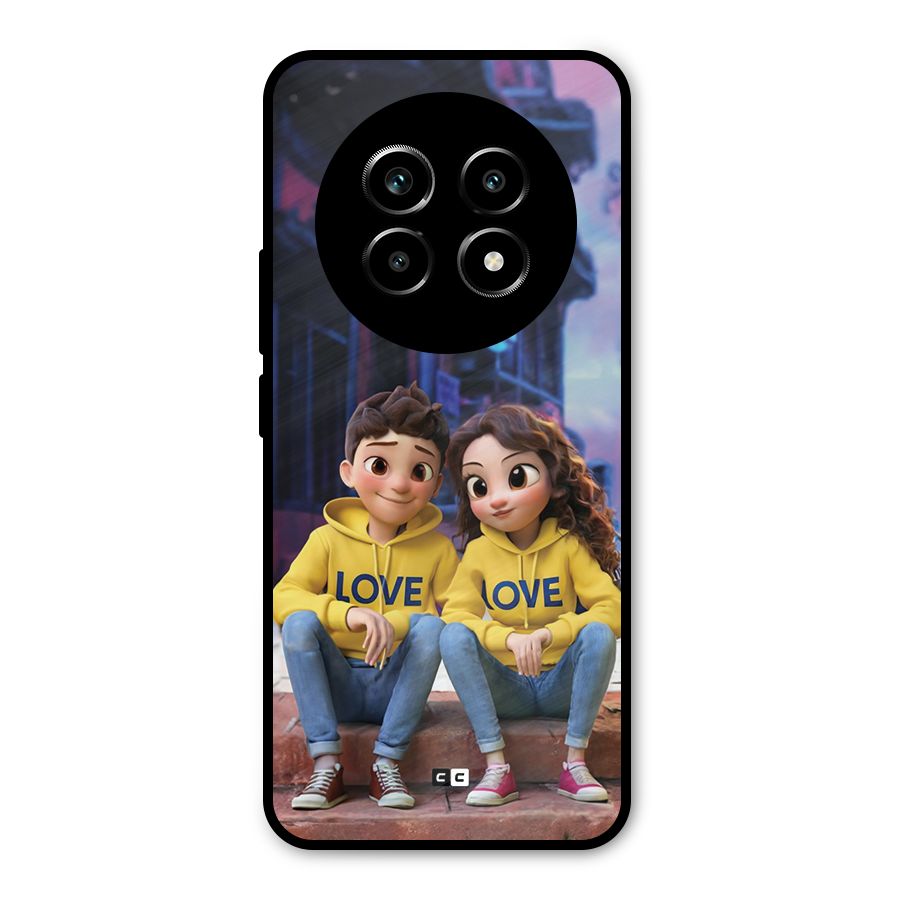 Cute Couple Sitting Metal Back Case for Realme 13 Pro
