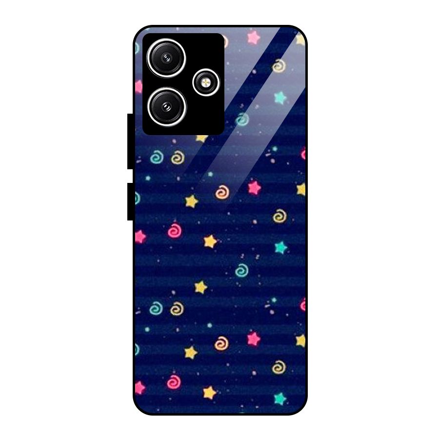 Cute Design Glass Back Case for Redmi 12 5G