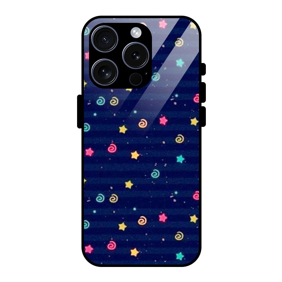 Cute Design Glass Back Case for iPhone 15 Pro