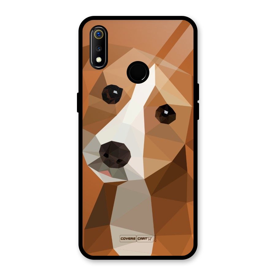 Cute Dog Glass Back Case for Realme 3i