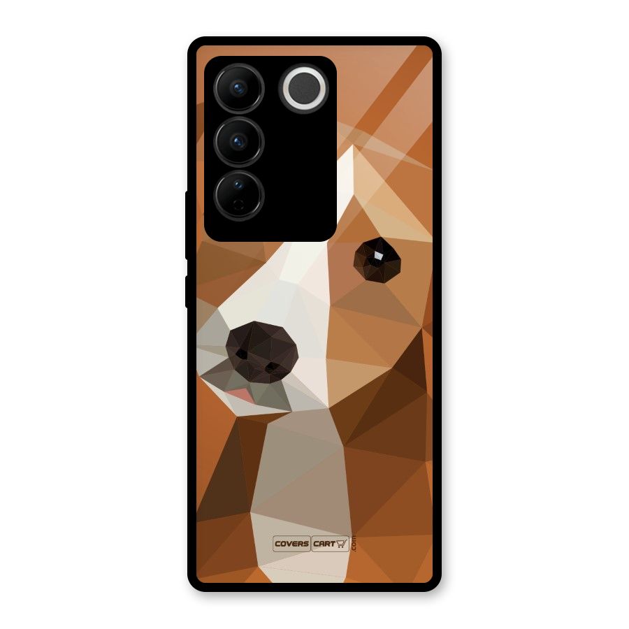 Cute Dog Glass Back Case for Vivo V27