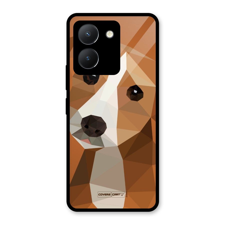 Cute Dog Glass Back Case for Vivo Y36