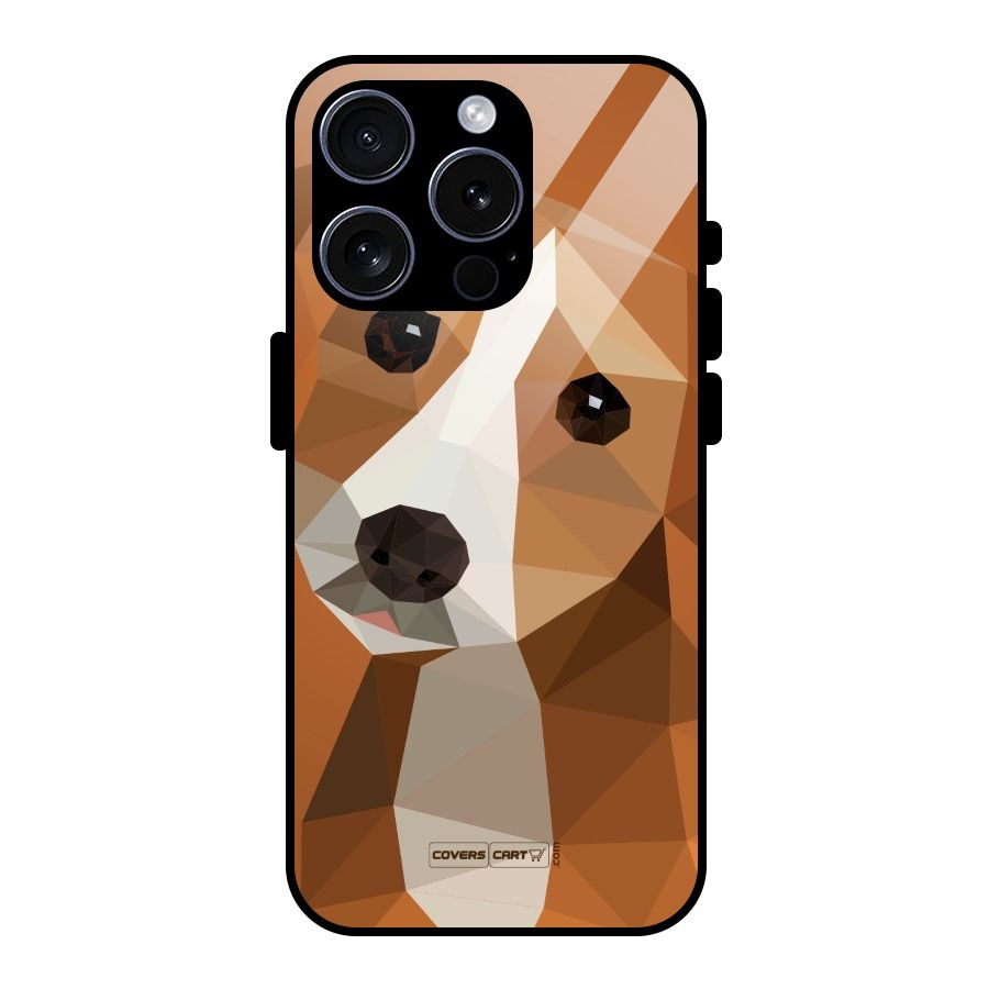 Cute Dog Glass Back Case for iPhone 15 Pro