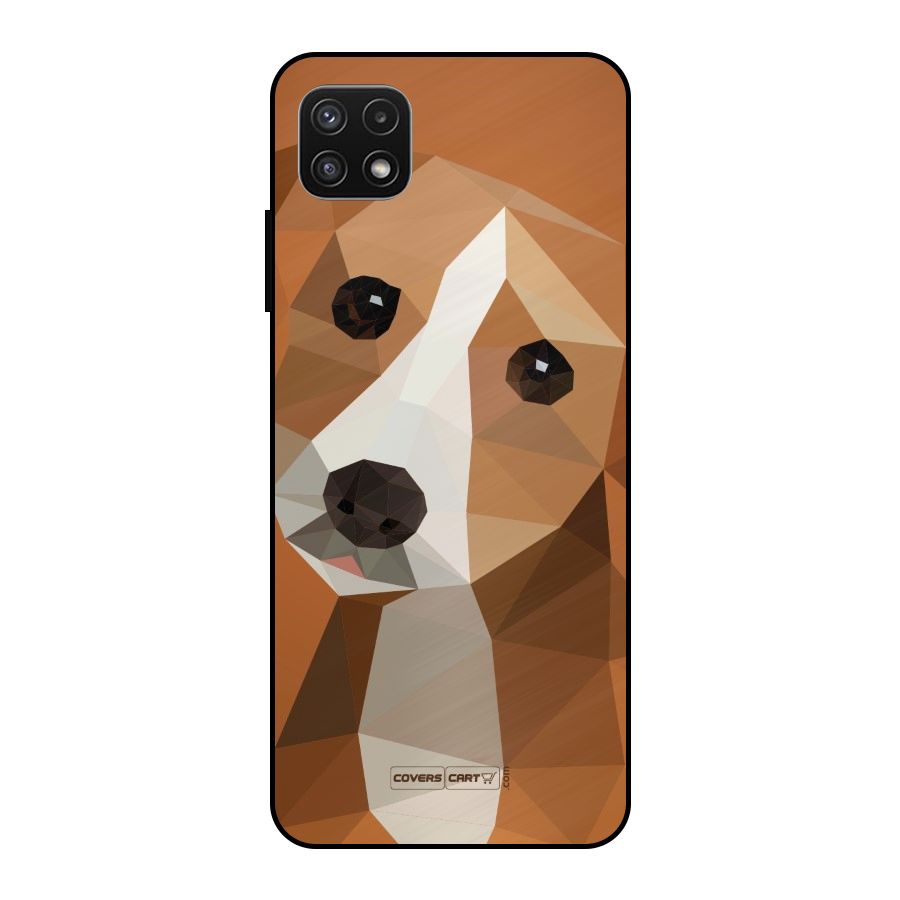 Cute Dog Metal Back Case for Galaxy A22 5G