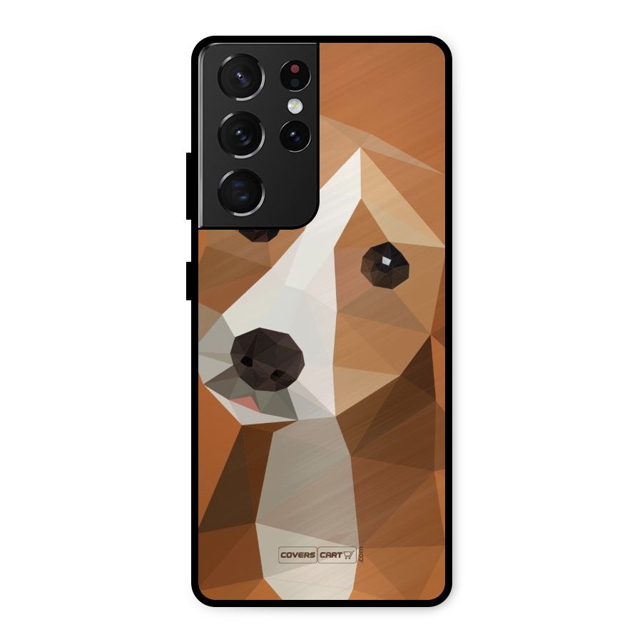 Cute Dog Metal Back Case for Galaxy S21 Ultra 5G