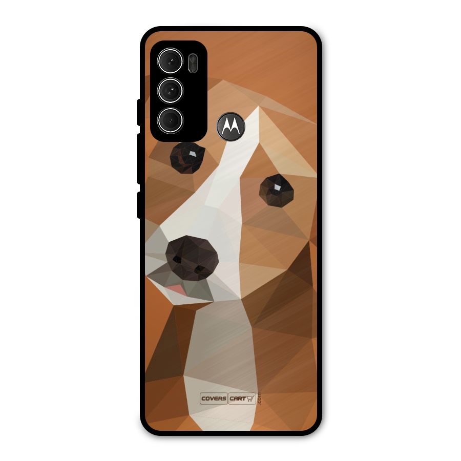 Cute Dog Metal Back Case for Moto G60