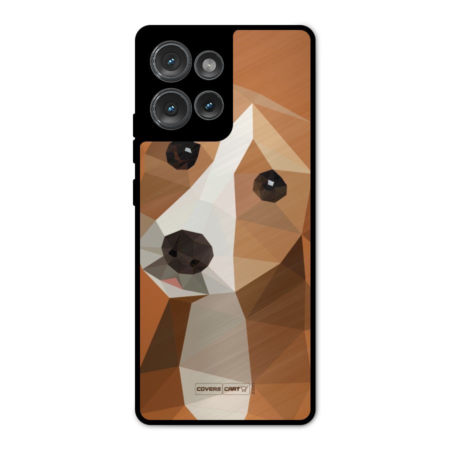 Cute Dog Metal Back Case for Motorola Edge 50