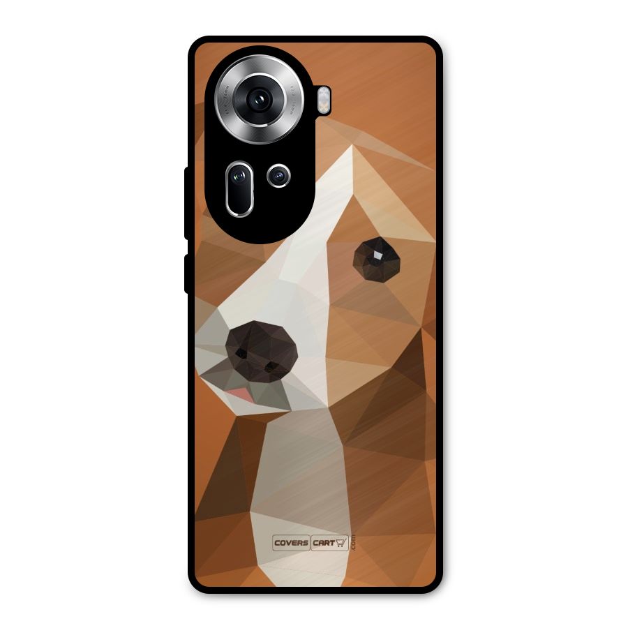 Cute Dog Metal Back Case for Oppo Reno11 5G