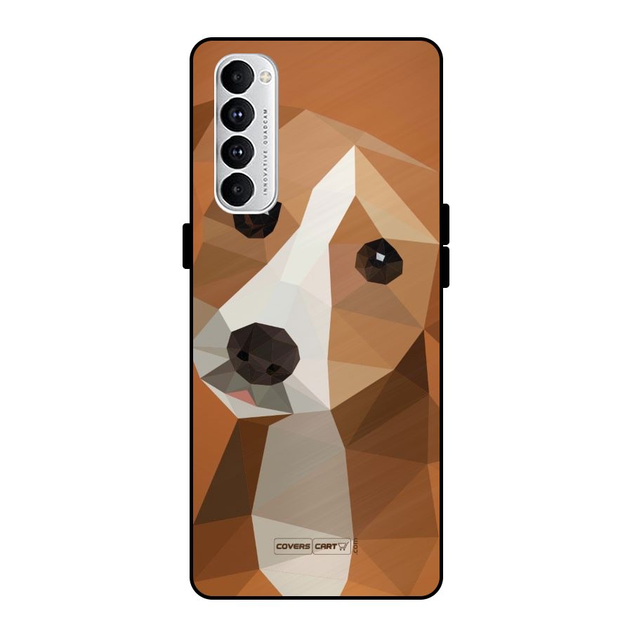 Cute Dog Metal Back Case for Oppo Reno4 Pro
