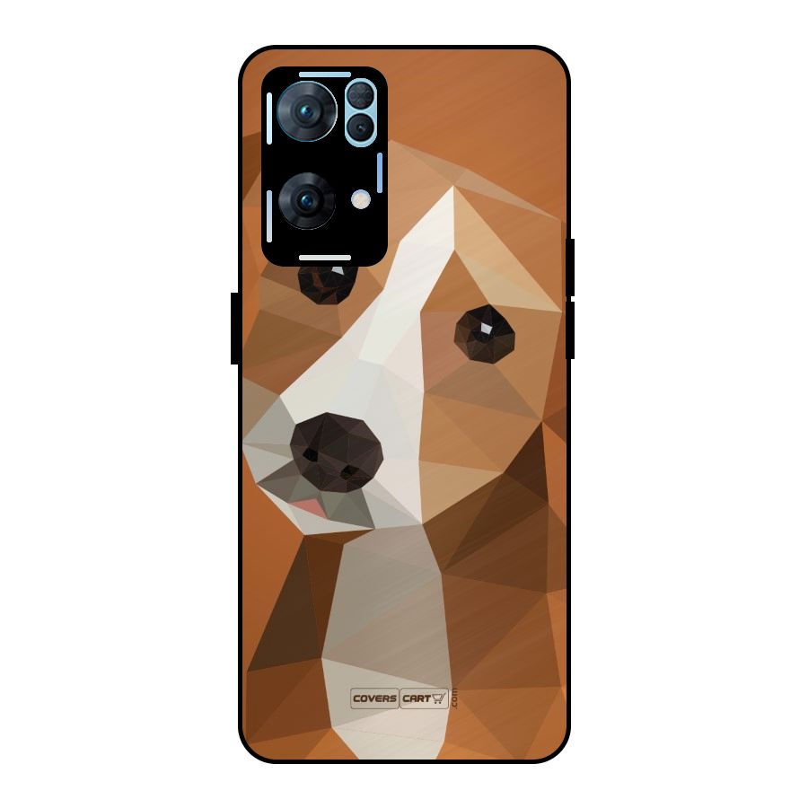 Cute Dog Metal Back Case for Oppo Reno7 Pro 5G