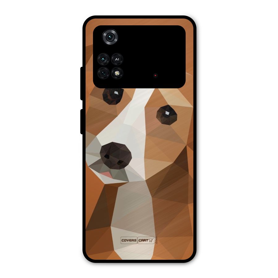 Cute Dog Metal Back Case for Poco M4 Pro 4G