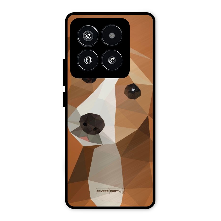 Cute Dog Metal Back Case for Xiaomi 14 Pro