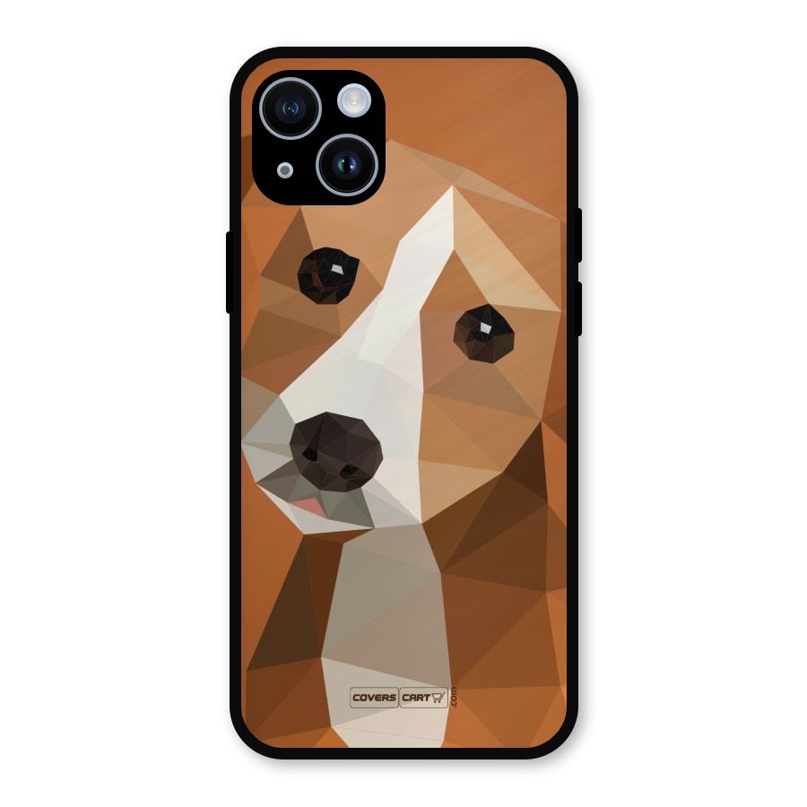 Cute Dog Metal Back Case for iPhone 14