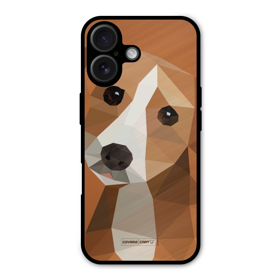 Cute Dog Metal Back Case for iPhone 16