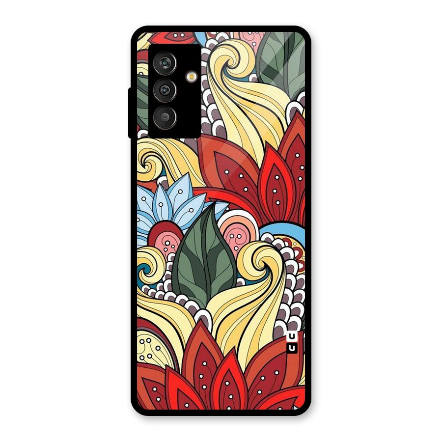 Cute Doodle Glass Back Case for Galaxy M13