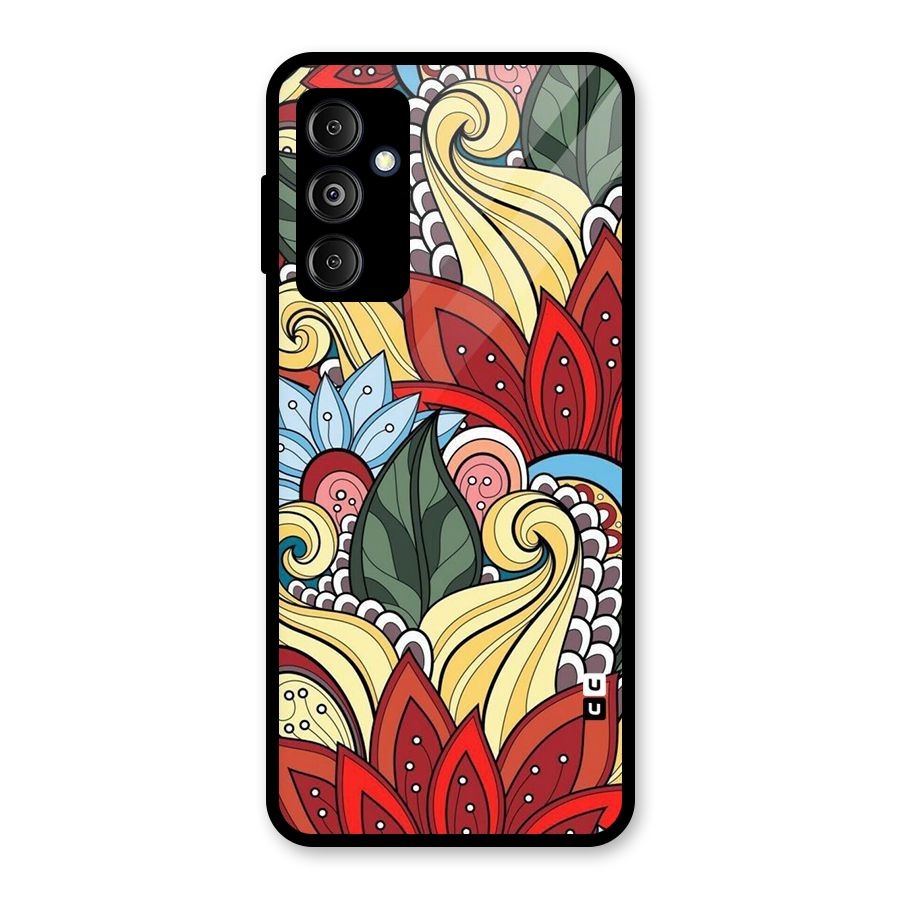 Cute Doodle Glass Back Case for Galaxy M14 5G