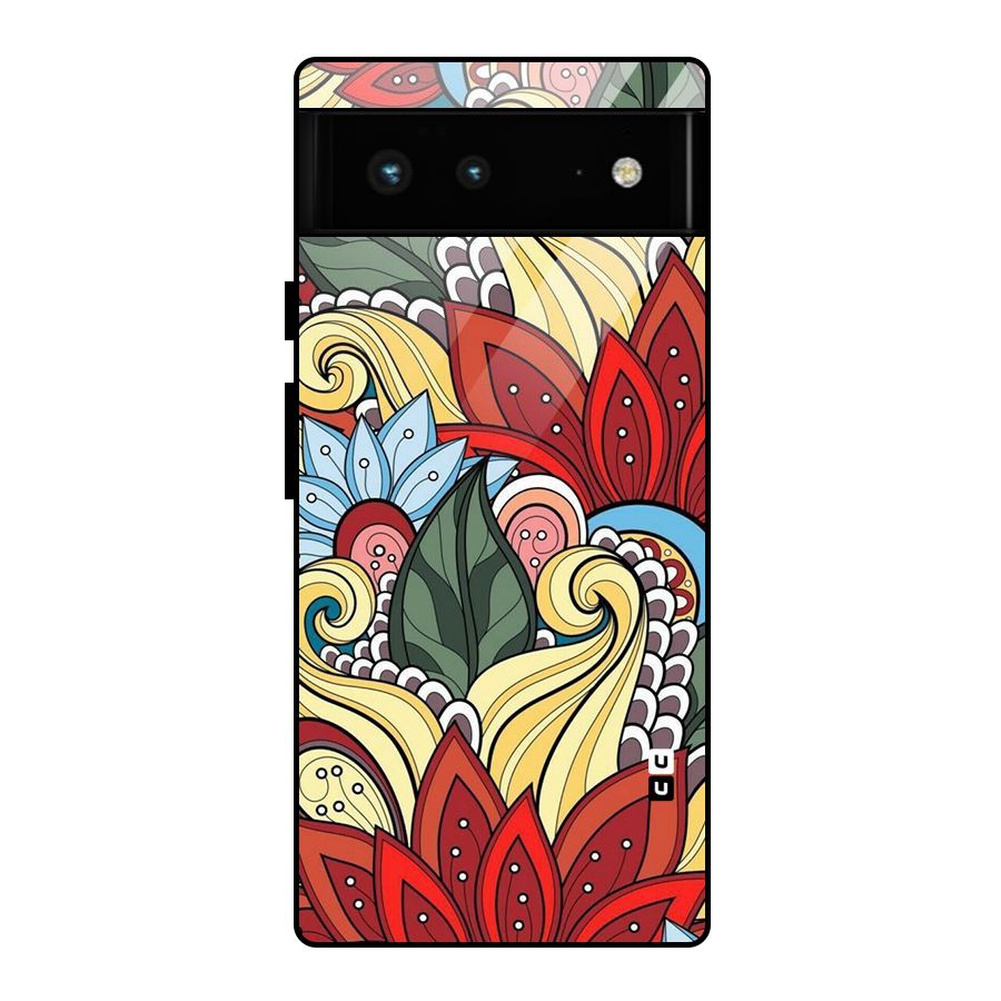 Cute Doodle Glass Back Case for Google Pixel 6